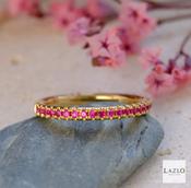 18kt Yellow Gold 0.22ct Twenty Stone Ruby Band image