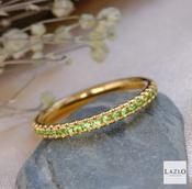18kt Yellow Gold 0.22ct Twenty Stone Green Tsavorite Band image