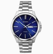 Sekonda Gents Stainless Steel White Dial Full Figure Day Date Expanding Bracelet Watch image
