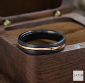 Gents Surfing Colors Zirconium 14kt Rose Gold 5mm Wedding Band image