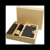 Carmen A5 hard cover notebook and ballpoint pen gift set - Solid black