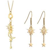 Newbridge Silverware Drop Earrings with Sun and Stars &amp; Necklace with Charms