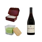Square glass candle &amp; Chateau Paul Mas Red Wine image