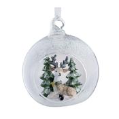 Galway Crystal Reindeer Forest Hanging Bauble