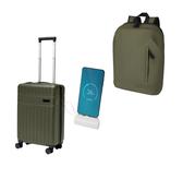 Rover 20" GRS recycled cabin trolley 40L &amp; Alnair 5000 mAh 10W recycled plastic Type-C power bank with built-in flip stand and 2-in-1 cable + Resi Plus 15" GRS recycled anti-theft backpack 18L