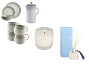 Belleek Tivoli 12pc Dinner se,  Living Tivoli Cafetiere &amp; Living Terra Mugs Set of 4 + Newbridge Scented Candle Honeysuckle &amp; Honeysuckle Diffuser 100ml