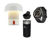 Kooduu Sensa Play Mini JBL portable speaker and lamp &amp; Prixton SWB33 smartwatch - Black +  Stanley 350 ml AeroLight™ transit tumbler image