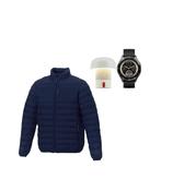 Kooduu Sensa Play Mini JBL portable speaker and lamp + Prixton SWB33 smartwatch (Black) + Athenas men's recycled insulated jacket image