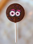 Scary Face Milk Chocolate Lollipop with sprinkles