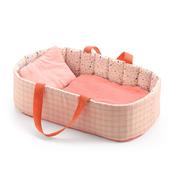 Pomea Doll Bassinet Pink Lines by Djeco - The Learning Lab image