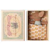 Maileg Sleepy Wakey baby Mouse in matchbox - Blue image