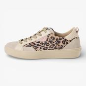 Tamaris Leopard Print Leather Trainer with Gold Laces image