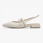 Marco Tozzi Cream Court Shoe (Block Heel) - 2-29409-44-403