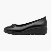 Jana Women's Black Vegan Ballerina with Bow &amp; Hidden Wedge