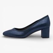 Jana Softline Navy Metallic Vegan Court Shoe (Wide Fit H)