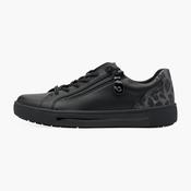 Jana Women's Black Vegan Zip Trainers with Elastic Laces