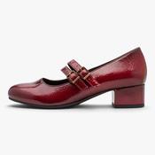 Jana Softline Fire Red Patent Wide Fit Court Shoe image