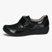 Caprice Black Patent StretchOut Hallux Wide Fit Shoes