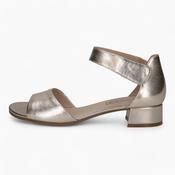 Caprice Platinum Gold Low Block Heel Sandal – Elegant &amp; Comfortable