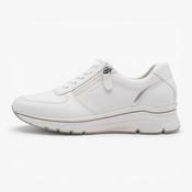 Tamaris White and Silver Comfort Trainer with Side Zip