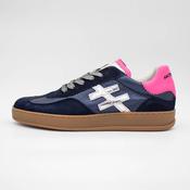 Another Trend Iconic II Navy Leather Trainer with Pink Detail image