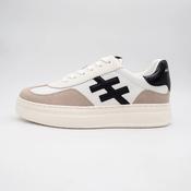 Another Trend White and Taupe Trainer (Platform Sole) - A032T493