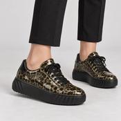 Ara Monaco Olive Leopard Wide Fit Platform Trainers