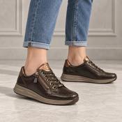 Ara Osaka Coffee Brown Wide Fit Trainer with Zip