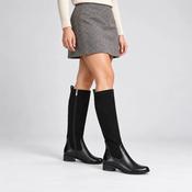 Caprice Black Leather &amp; Stretch Knee-High Boots image