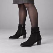 Caprice Black Stretch Block Heel Ankle Boots image