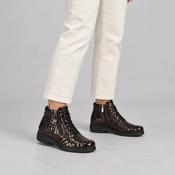 Caprice Brown Croc Wide Fit Double Zip Ankle Boots image