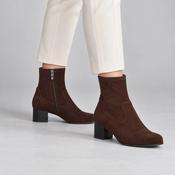 Caprice Dark Brown Stretch Block Heel Ankle Boots image