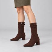 Caprice Dark Brown Stretch Mid-Calf Boots image