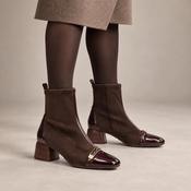Hispanitas Varsovia Burgundy Brown Leather Ankle Boots