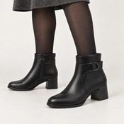 Jana Black Wide Fit Buckle Ankle Boots