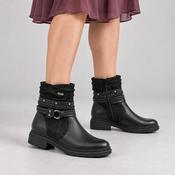 Jana Black Wide Fit TEX Strap Ankle Boots image