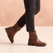 Jana Chocolate Brown Wide Fit TEX Strap Ankle Boots image