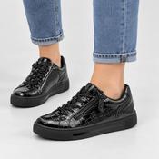 Jana Softline Black Croc Wide Fit Trainers