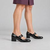 Jana Softline Black Patent Wide Fit Mary Jane Heels image