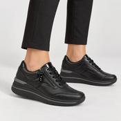 Jana Softline Black Wide Fit Wedge Trainers