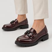 Jana Softline Bordeaux Patent Wide Fit Loafers