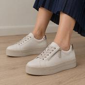 Jana Softline Ivory Platform Trainer (Wide Fit H, Vegan) – 8-23767-43 411