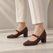Jana Softline Mocha Brown Wide Fit Mary Jane Heels