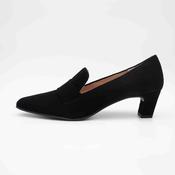 Unisa Kazka Black Suede Leather Square Toe Court Shoes