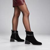 Loretta Vitale Black Suede Embellished Ankle Boots image