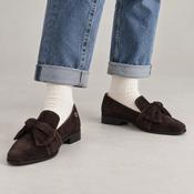 Loretta Vitale Brown Suede Bow Loafer