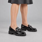 Marco Tozzi Black Patent Chunky Loafers image