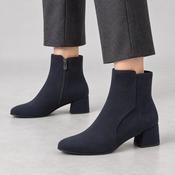 Marco Tozzi Dark Navy Suede-Effect Ankle Boots