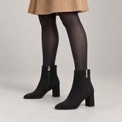 Marco Tozzi GMK Black Suede-Effect Block Heel Ankle Boots