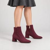 Marco Tozzi Mulberry Burgundy Suede-Effect Ankle Boots